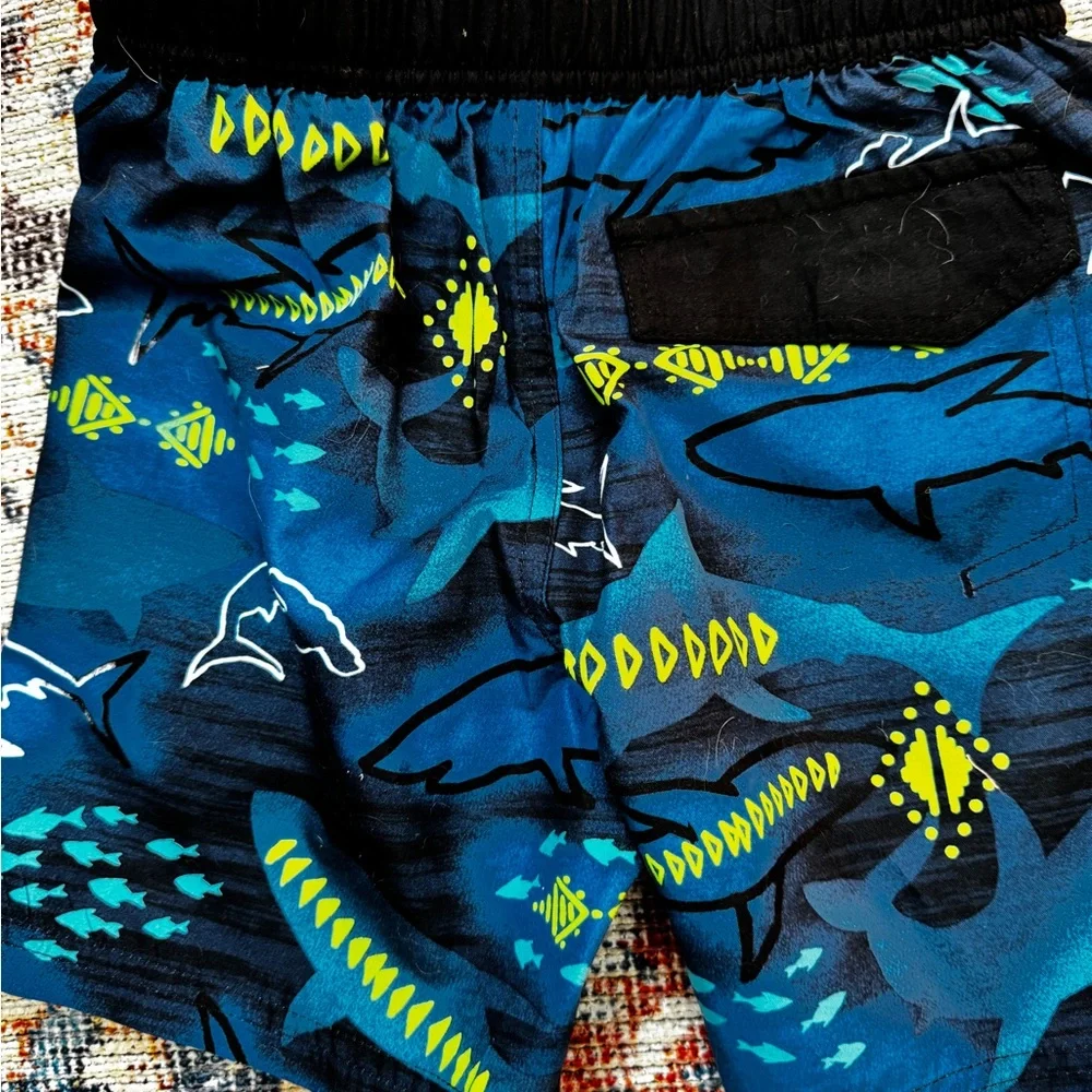 NWT Shark Print Swim Shorts & Googles UV Prot Boys Sz 4 - 5 Zeroposure Quick Dry - Picture 7 of 12
